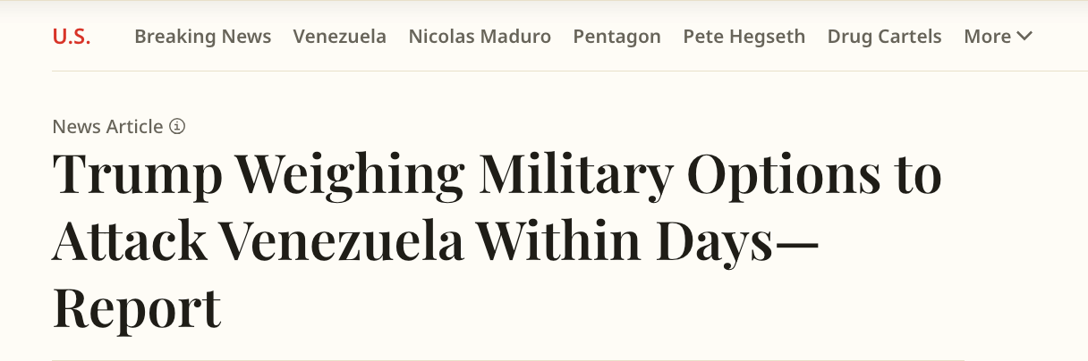 北美观察丨航母逼近 白宫议战 美委高压态势会否升级为区域战争？