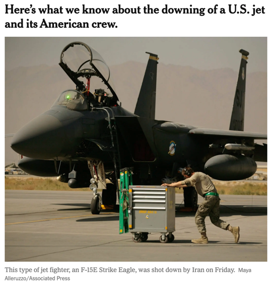 北美观察丨美F-15被击落 伊朗战争的代价正在累积